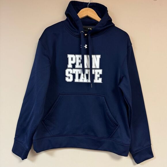 🆕 Penn State PSU Hoodie Men's Small Sweatshirt Navy White Nittany Lions UA PA - Picture 1 of 6